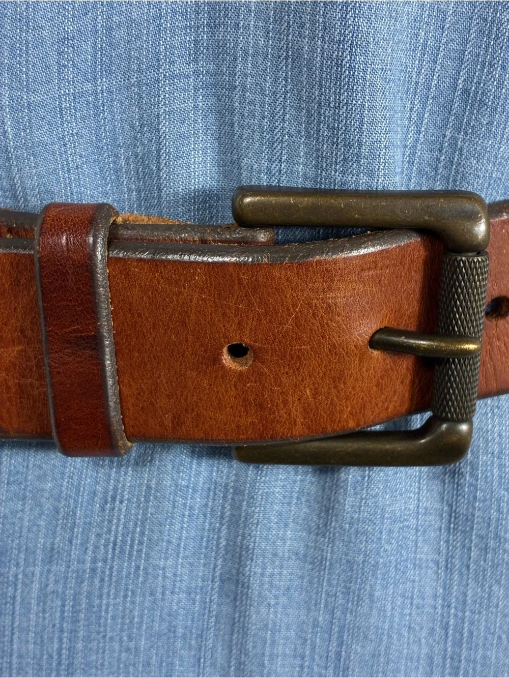 Banana Republic Men's belt Sz 38 Brown Genuine Italian Leather Brass Buckle